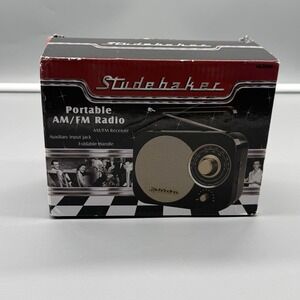 NEW Studebaker SB2000BG Retro Classic Portable AM/FM Radio with Aux Input